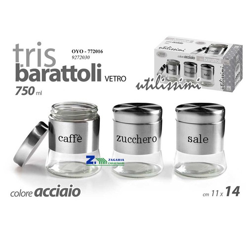 Set tris contenitori vetro - set,